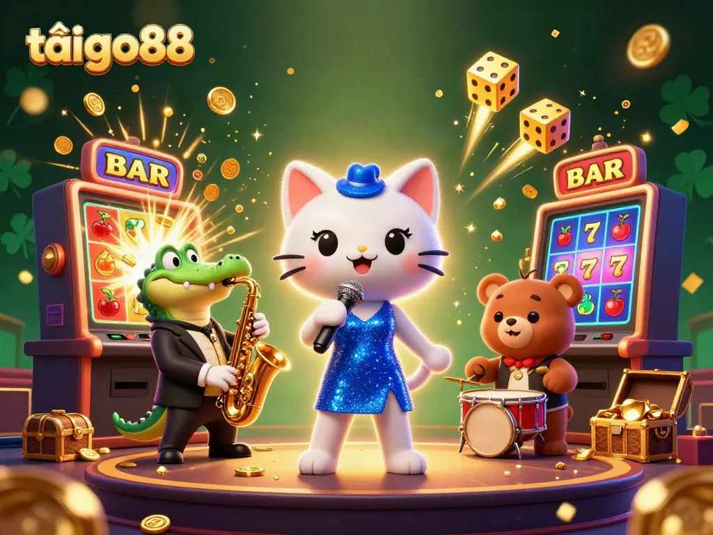 Engage with thrilling gameplay experiences as you tải go88 in a vibrant, animated casino scene bursting with energy.