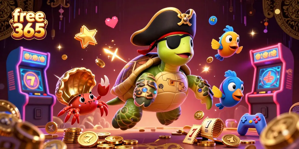 Engage with free credit 365 opportunities in this lively casino-themed 3D scene filled with vibrant characters.