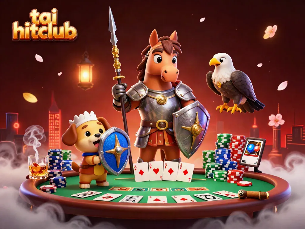 Play exciting casino games at tai hitclub with engaging characters and vibrant poker elements.