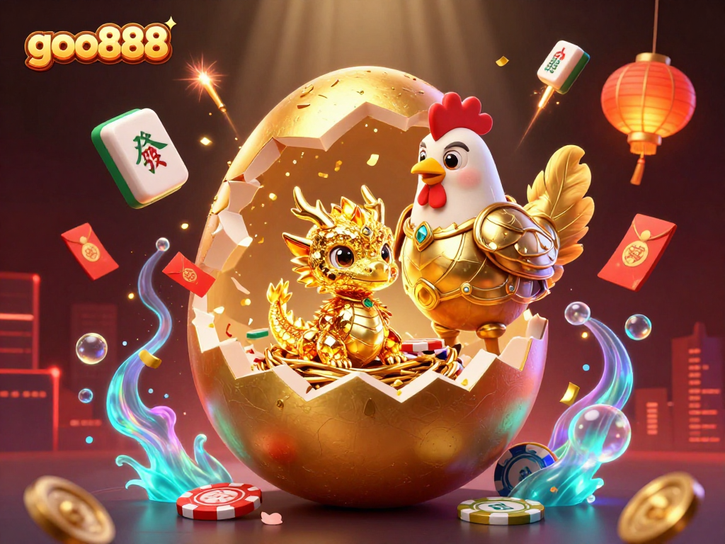 Experience the thrill of goo888 with a vibrant casino scene featuring golden elements and dynamic gameplay.