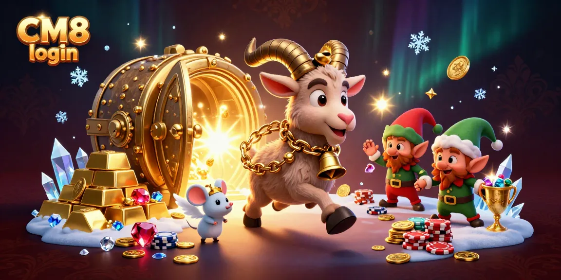Experience thrilling wins with CM8 login at our vibrant holiday-horror casino illustration.