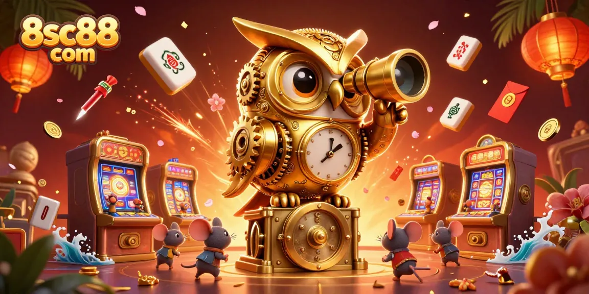 Experience thrilling games at 8sc88 com with a vibrant 3D casino illustration showcasing luck and excitement.