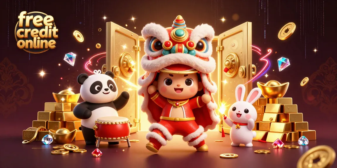 Discover free credit online opportunities while playing with a lively lion dance and lucky charms.